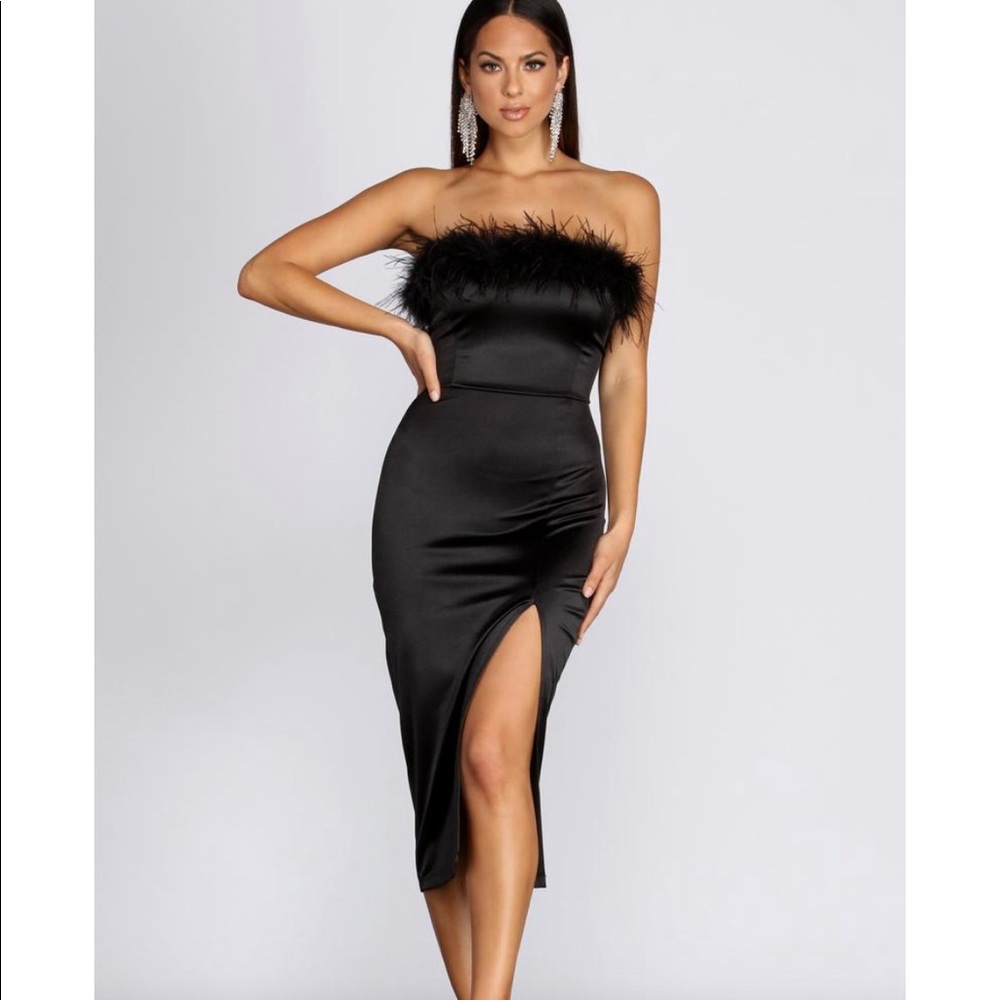 Brand new - black satin dress